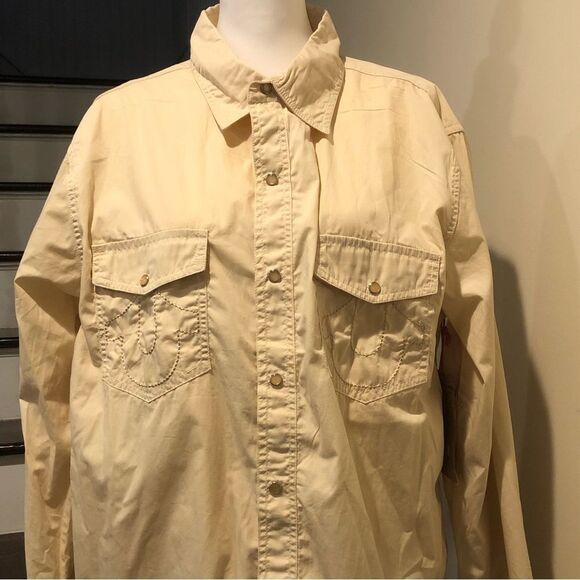 TRUE RELIGION Men’s Beige Buddha Western Button Down Shirt Size 3XL NWT - Picture 2 of 15